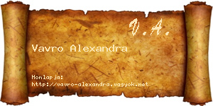 Vavro Alexandra névjegykártya
